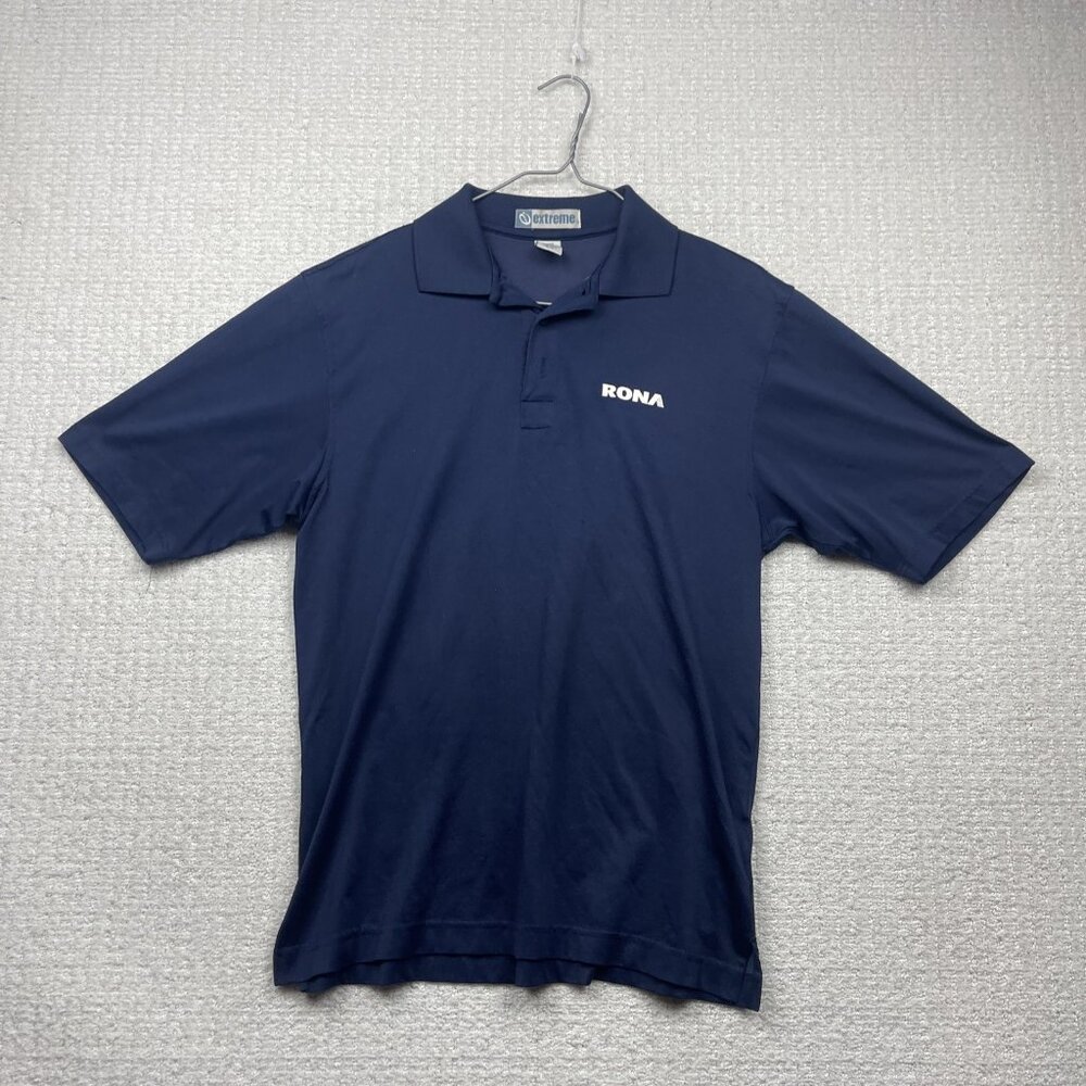 Rona  Hardware Store Polo Shirt Mens M Blue Employee Uniform Work Wear Casual